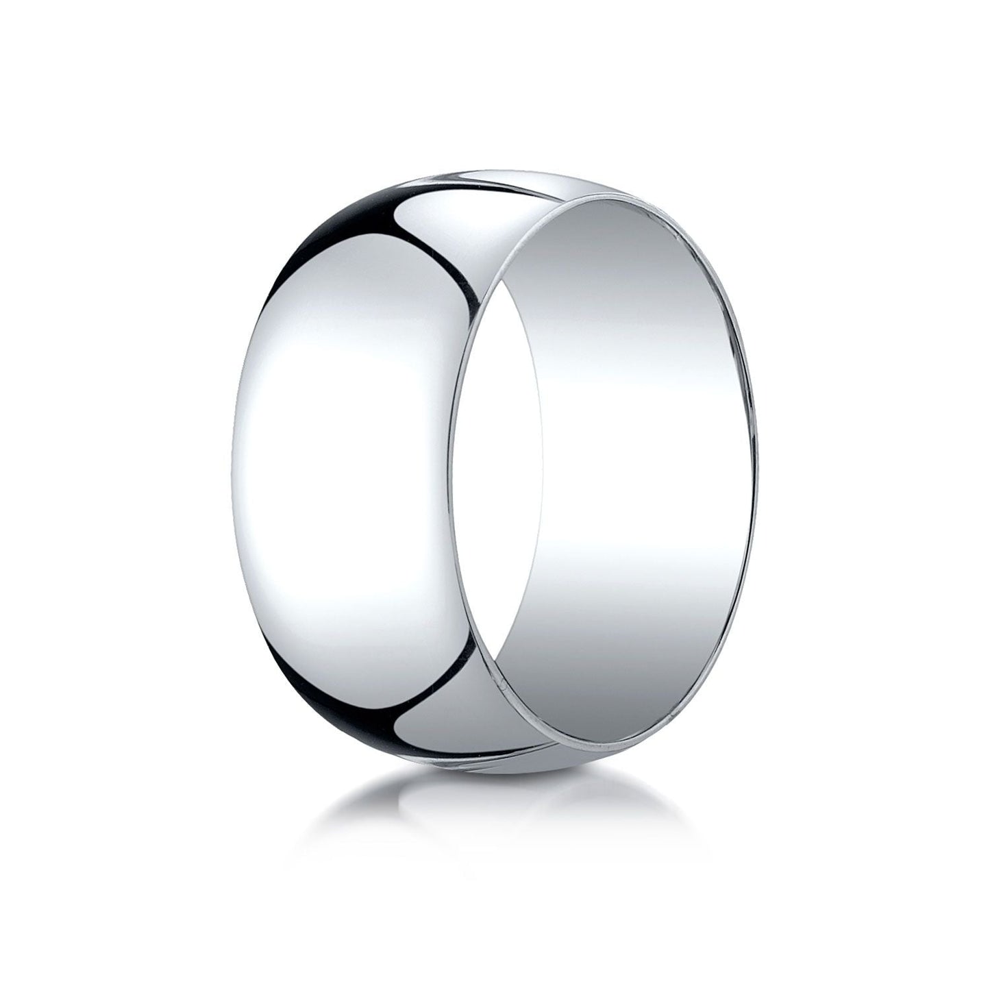 10mm Slightly Domed Traditional Oval Wedding Band, in 14K White Gold | RockHer
