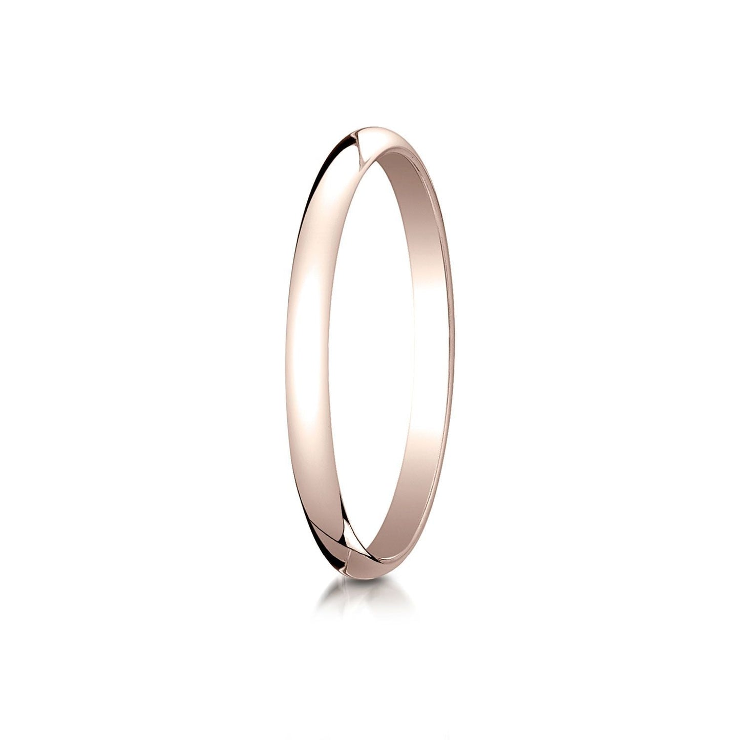 2mm Slightly Domed Traditional Oval Wedding Band, in 14K Rose Gold | RockHer