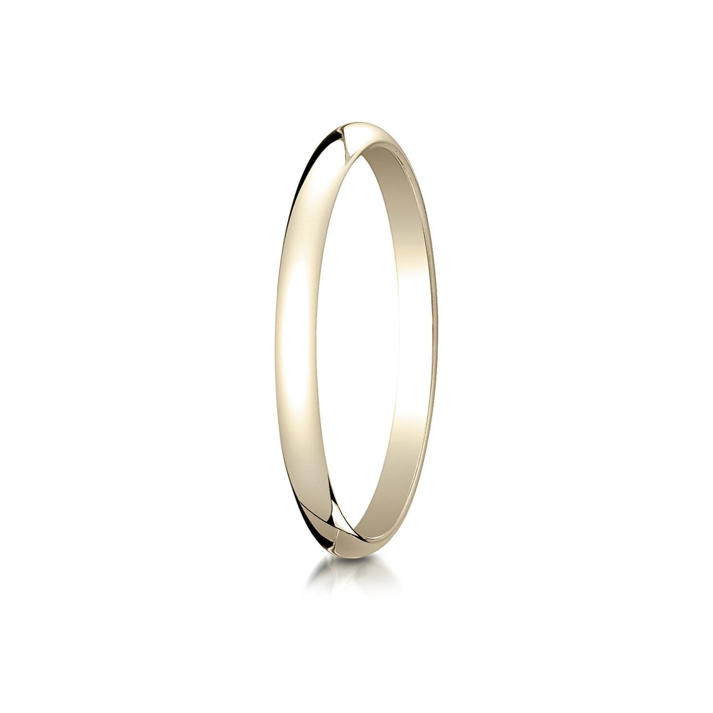 2mm Slightly Domed Traditional Oval Wedding Band, in 18K Yellow Gold | RockHer