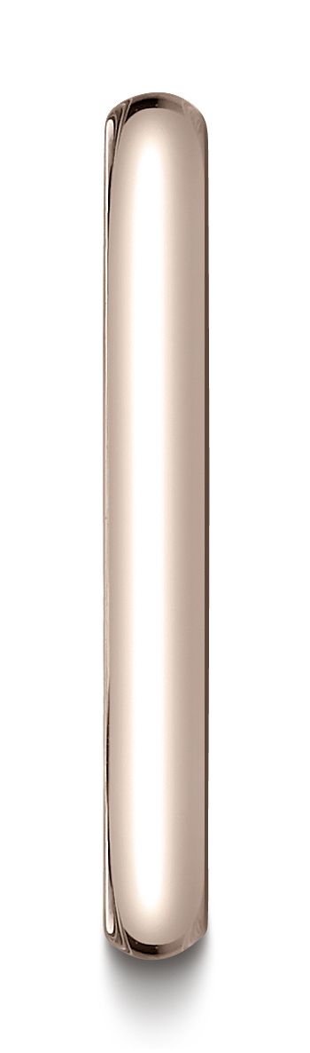 แหวนรูปไข่แบบดั้งเดิม 14k สีทองกุหลาบ ขนาด 2.5 มม. โค้งเล็กน้อย