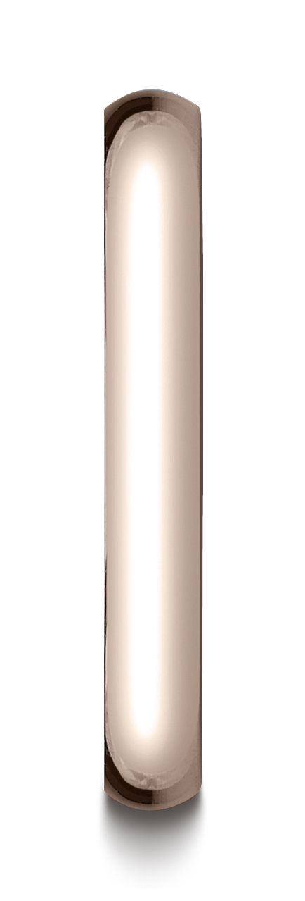 แหวนรูปไข่แบบดั้งเดิม 14k สีทองกุหลาบ ขนาด 3 มม. โค้งเล็กน้อย