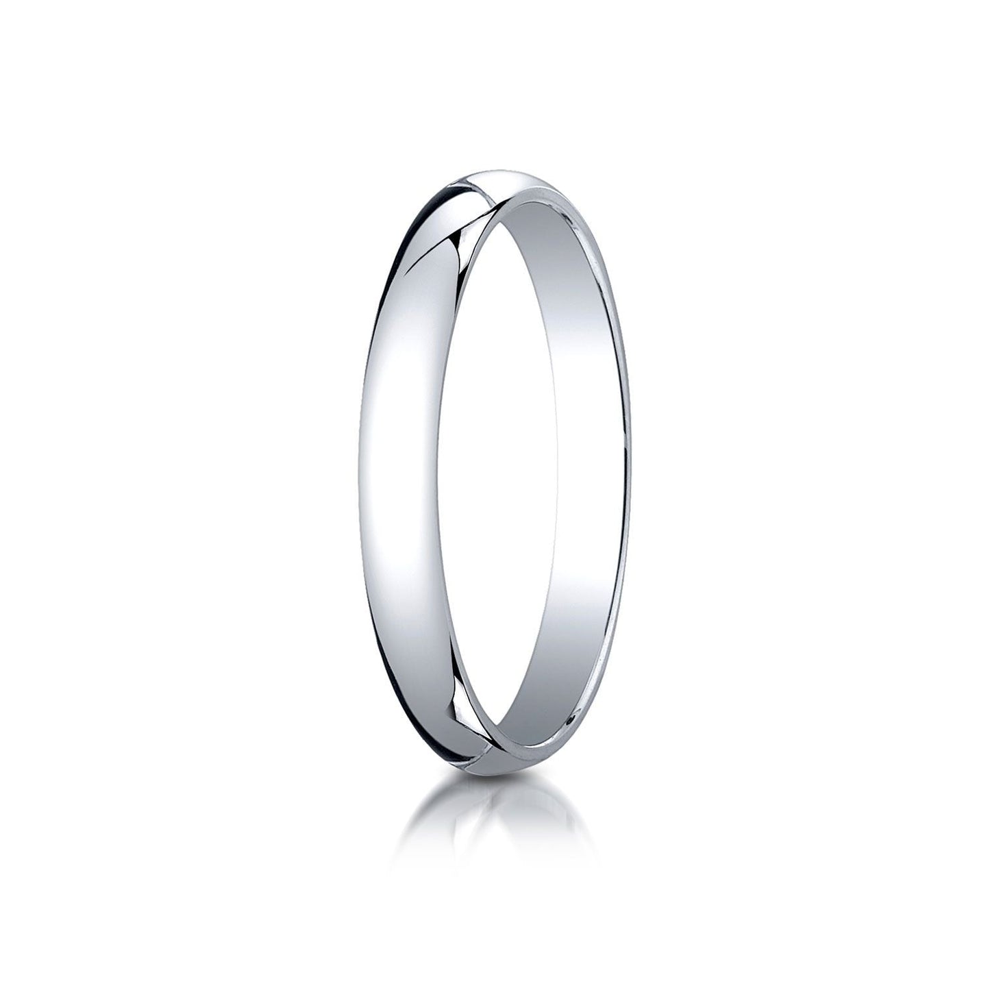 3mm Slightly Domed Traditional Oval Wedding Band, in 14K White Gold | RockHer