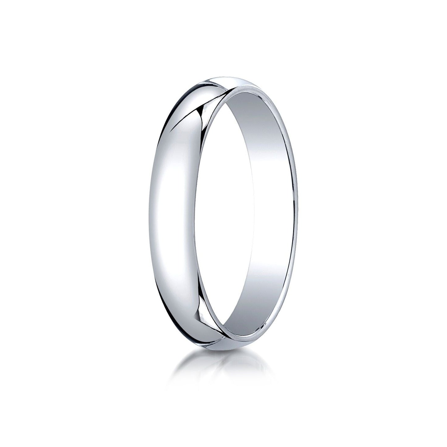 4mm Slightly Domed Traditional Oval Wedding Band, in 18K White Gold | RockHer