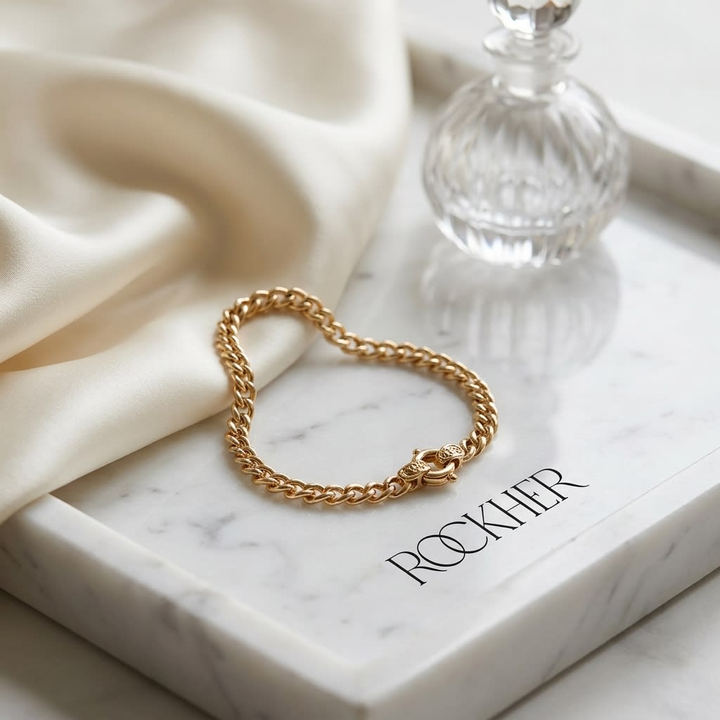 สร้อยข้อมือ Spiga Chain Bracelet ตัวเรือนทองคำเหลือง 14K จาก RockHer