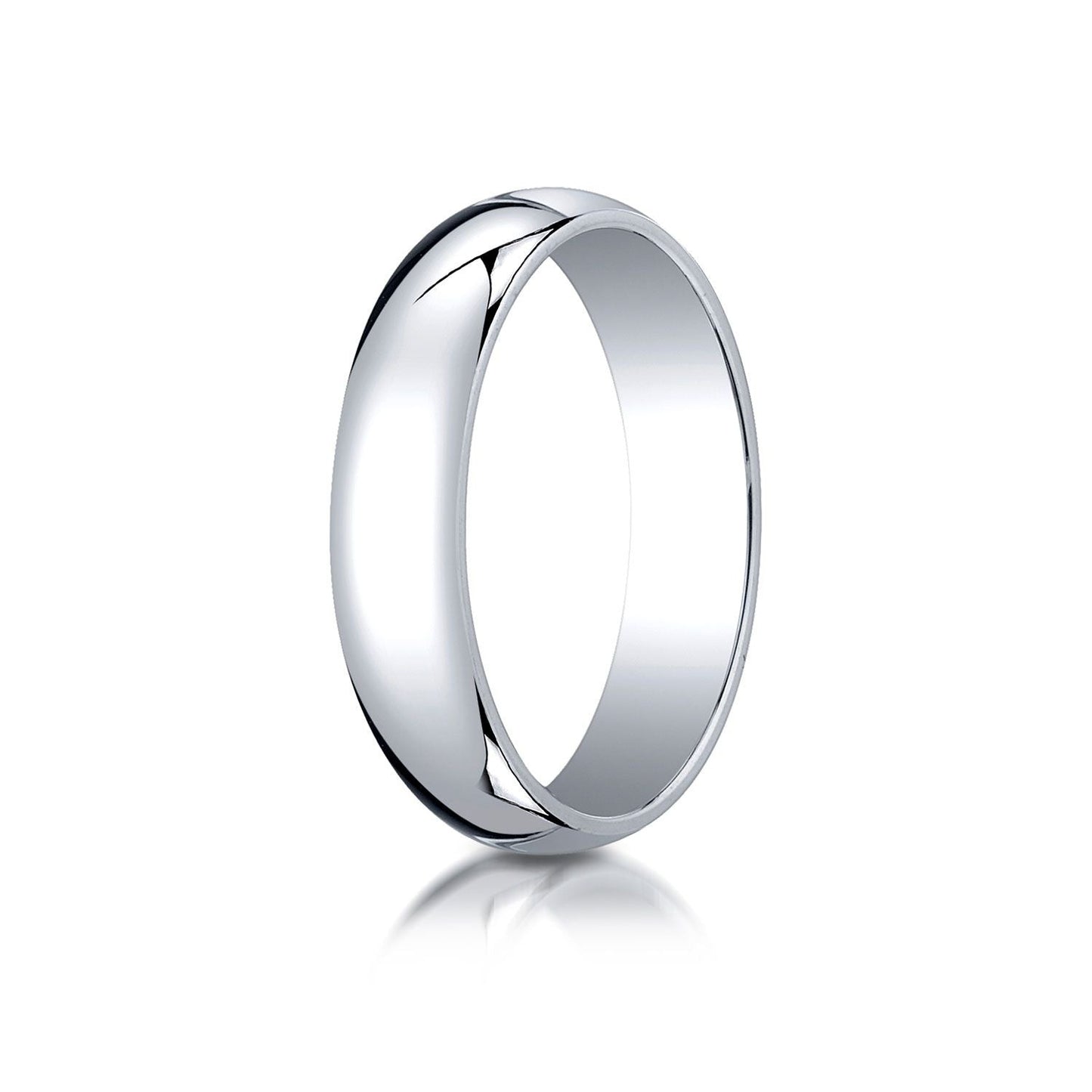 5mm Slightly Domed Traditional Oval Wedding Band, in 18K White Gold | RockHer