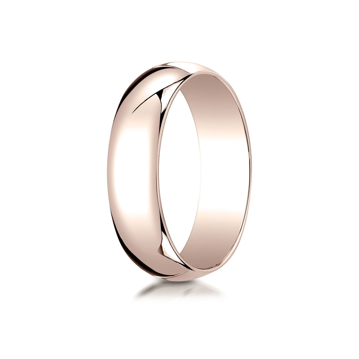 6mm Slightly Domed Traditional Oval Wedding Band, in 14K Rose Gold | RockHer