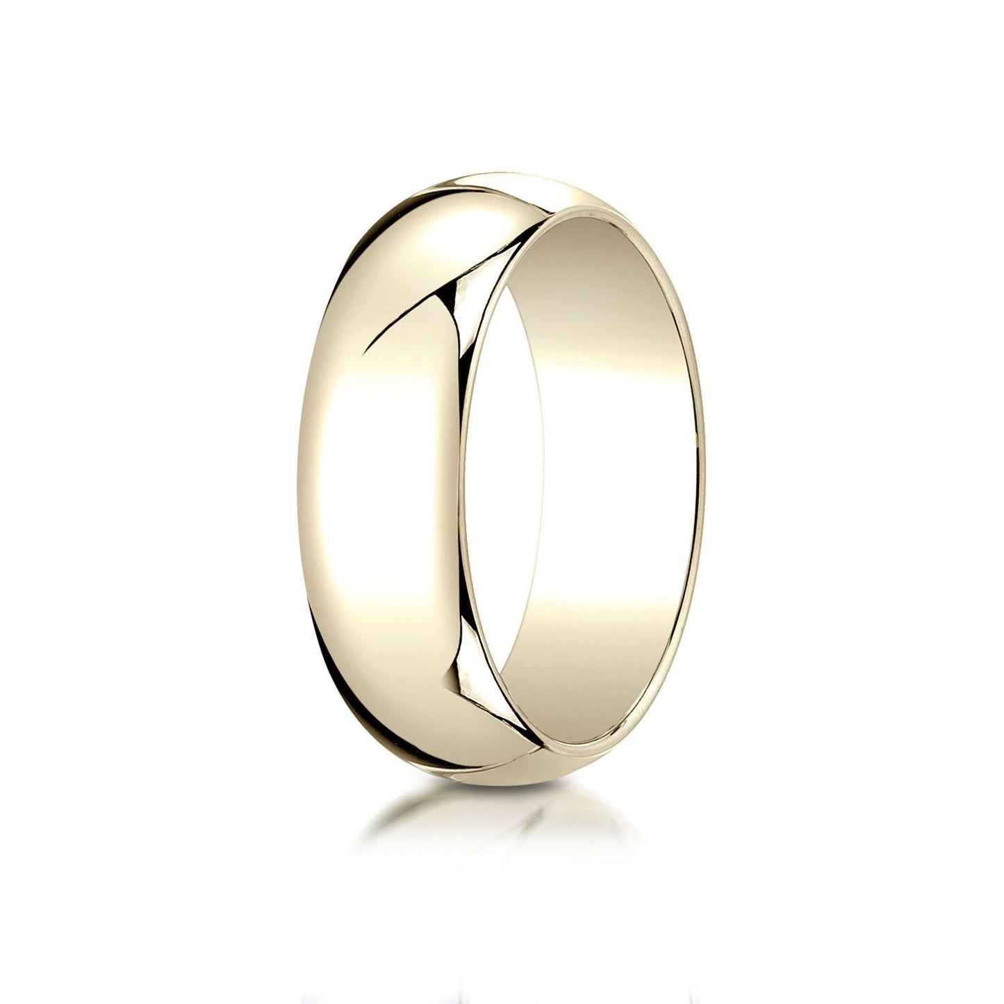 7mm Slightly Domed Traditional Oval Wedding Band, in 14K Yellow Gold | RockHer
