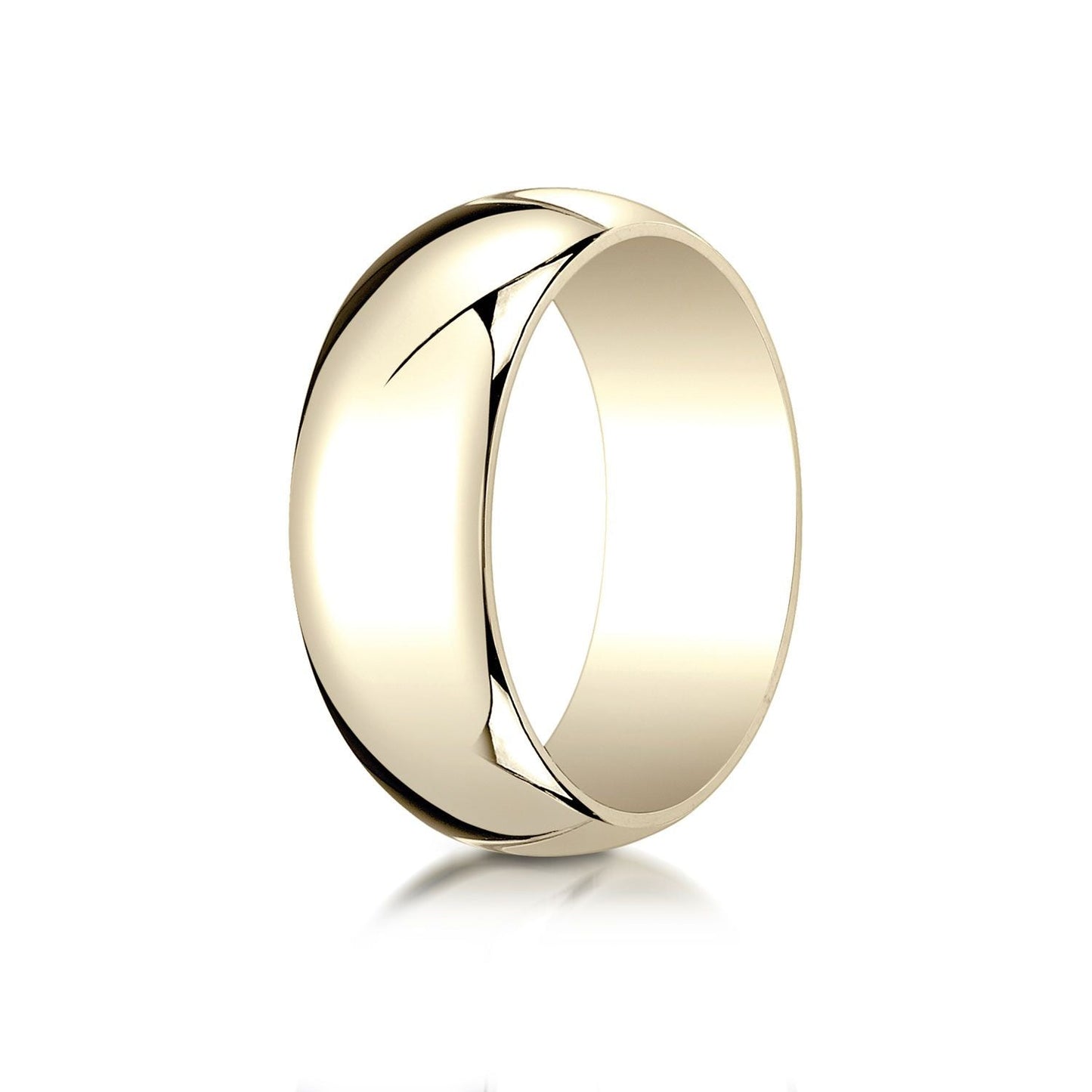 8mm Slightly Domed Traditional Oval Wedding Band, in 14K Yellow Gold | RockHer
