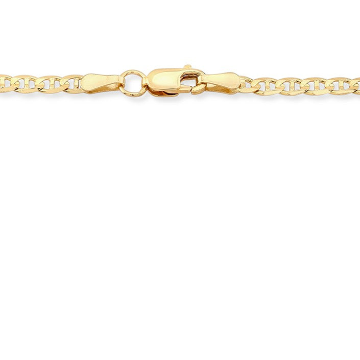 18K Yellow Gold Flat Curb Chain Necklace, 18 Inch – detail view | RockHer