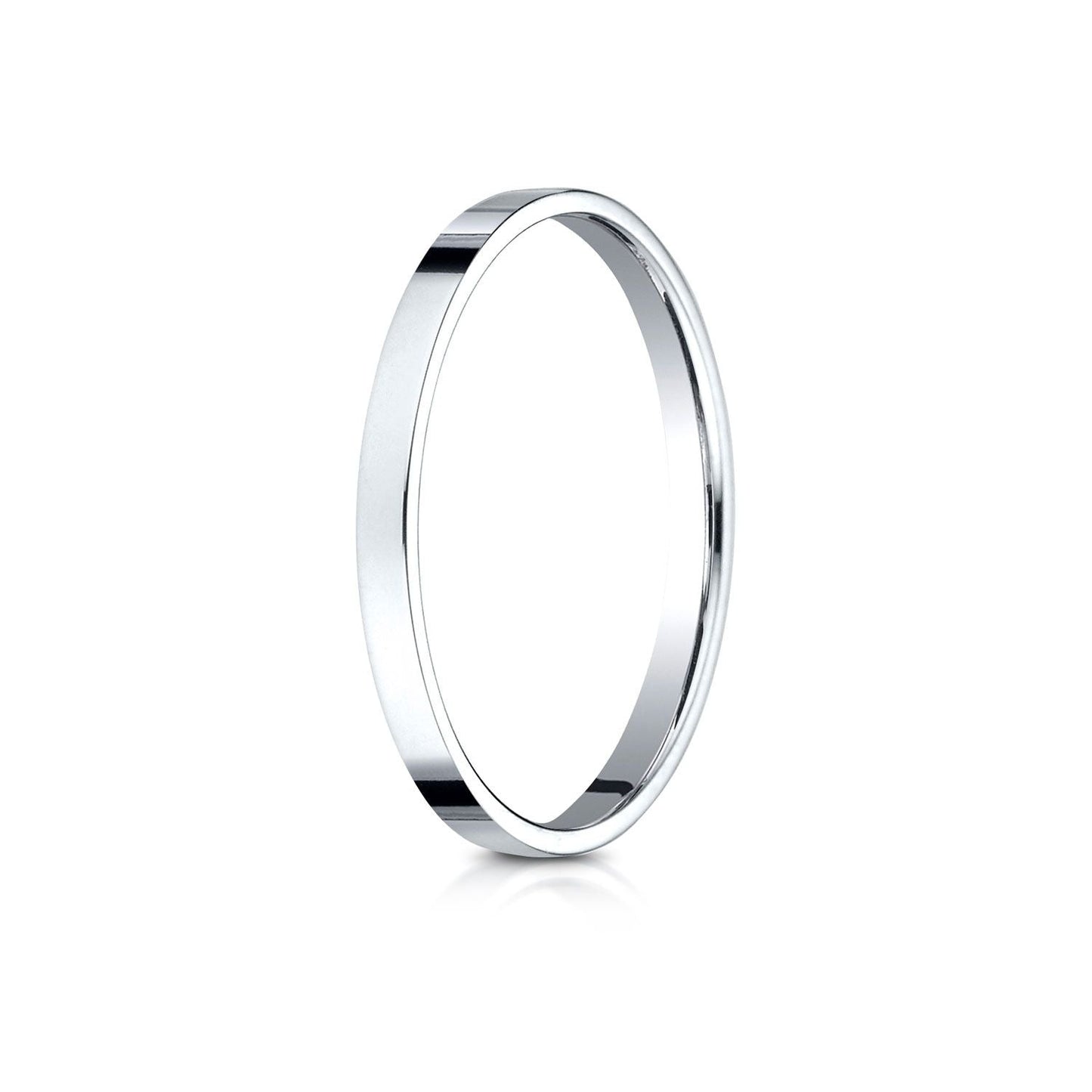 2mm Traditional Flat Wedding Band, in 14K White Gold | RockHer