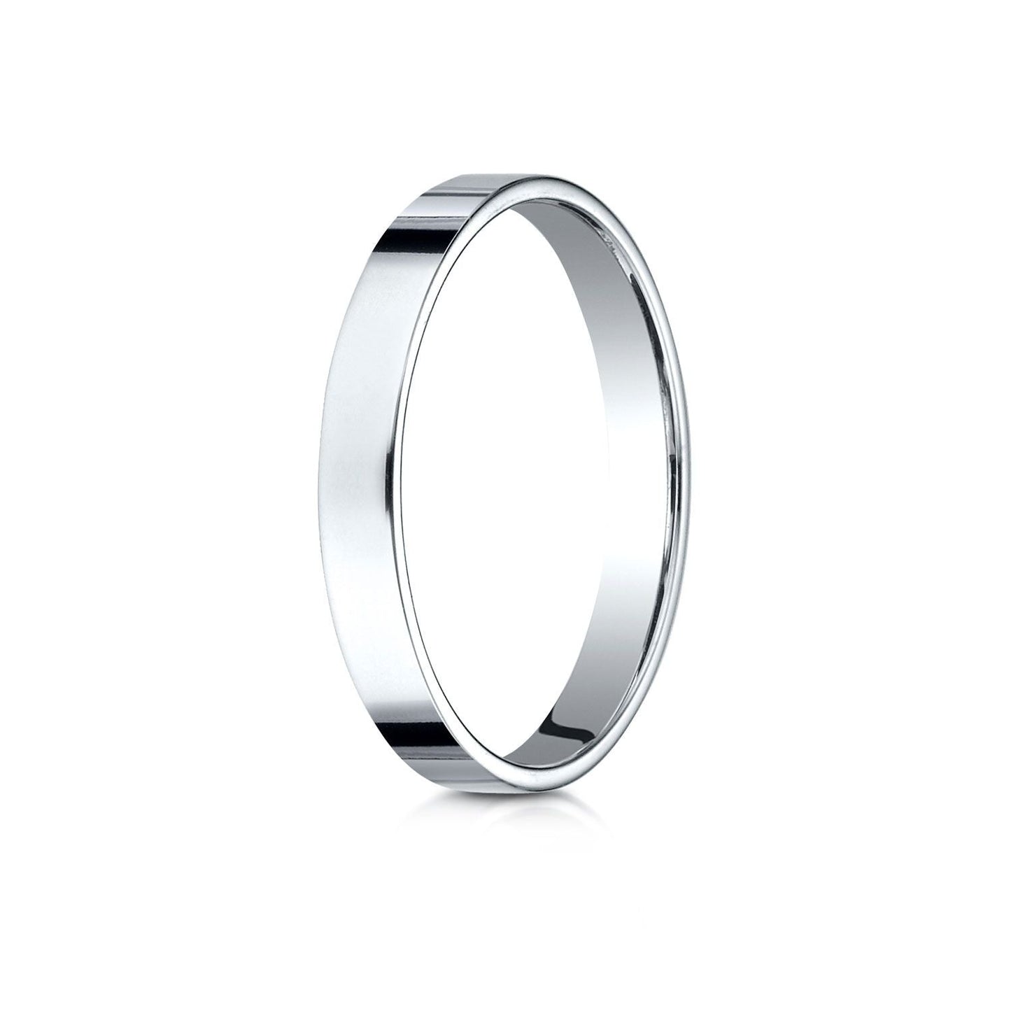 3mm Traditional Flat Wedding Band, in 14K White Gold | RockHer
