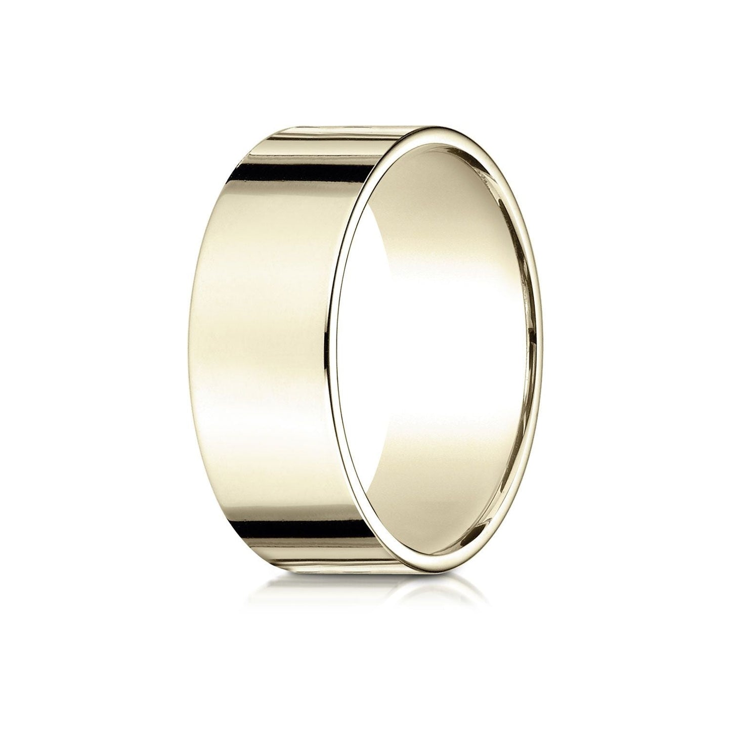 8mm Traditional Flat Wedding Band, in 14K Yellow Gold | RockHer