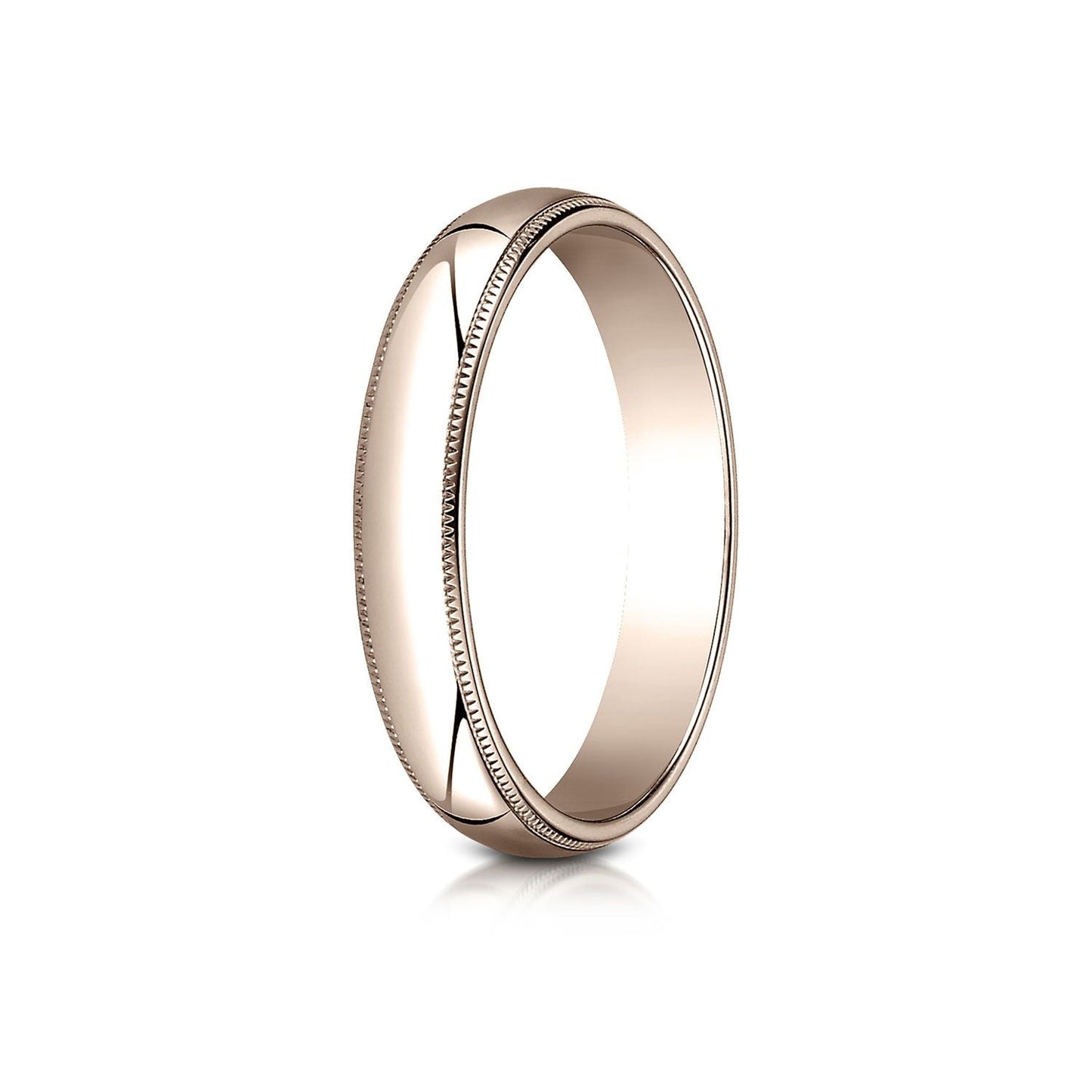 4mm Slightly Domed Traditional Oval Milgrain Wedding Band, in 14K Rose Gold | RockHer