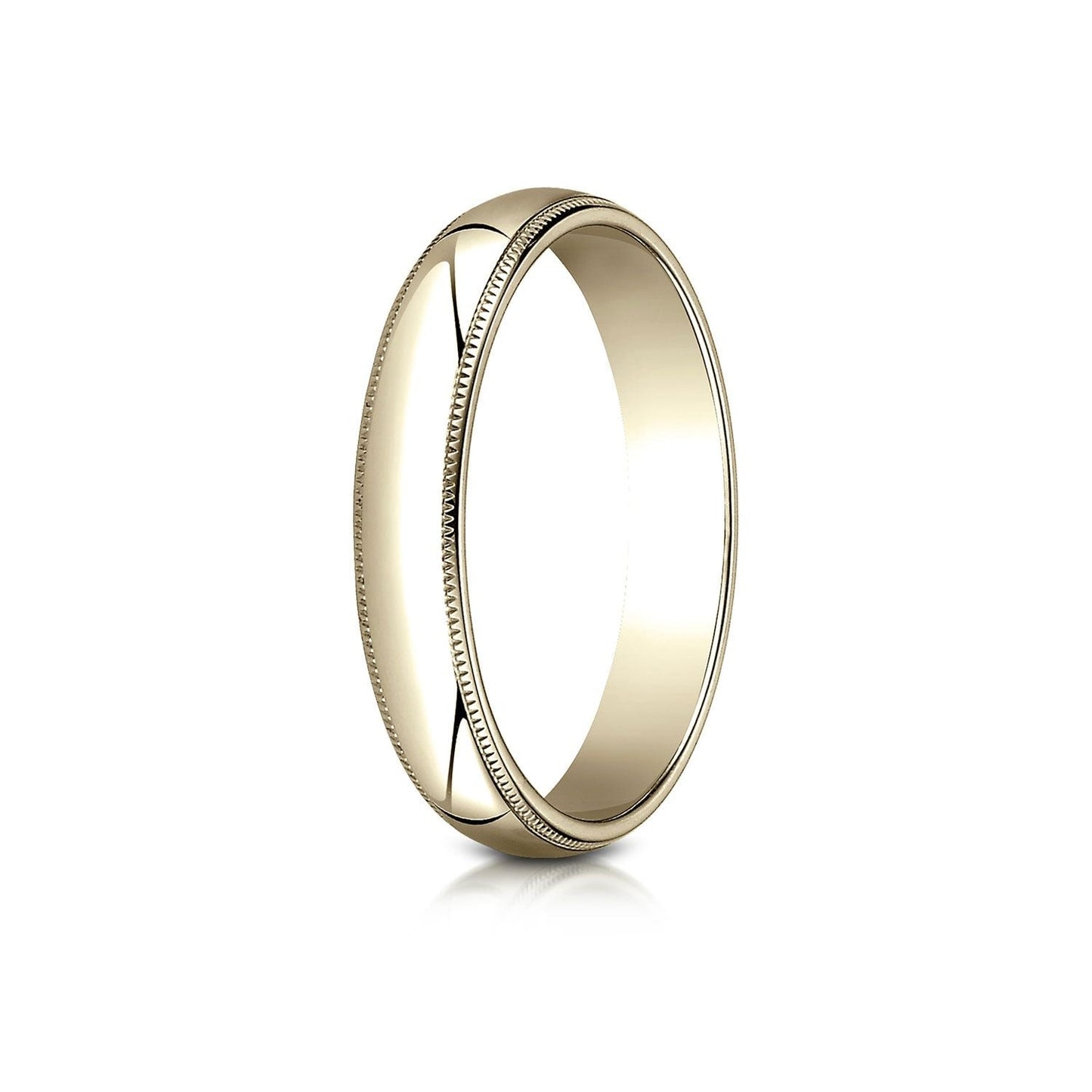 4mm Slightly Domed Traditional Oval Milgrain Wedding Band, in 14K Yellow Gold | RockHer