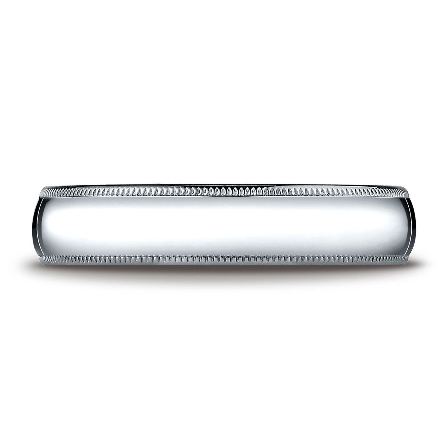 5mm Slightly Domed Traditional Oval Milgrain Wedding Band, in Platinum | RockHer