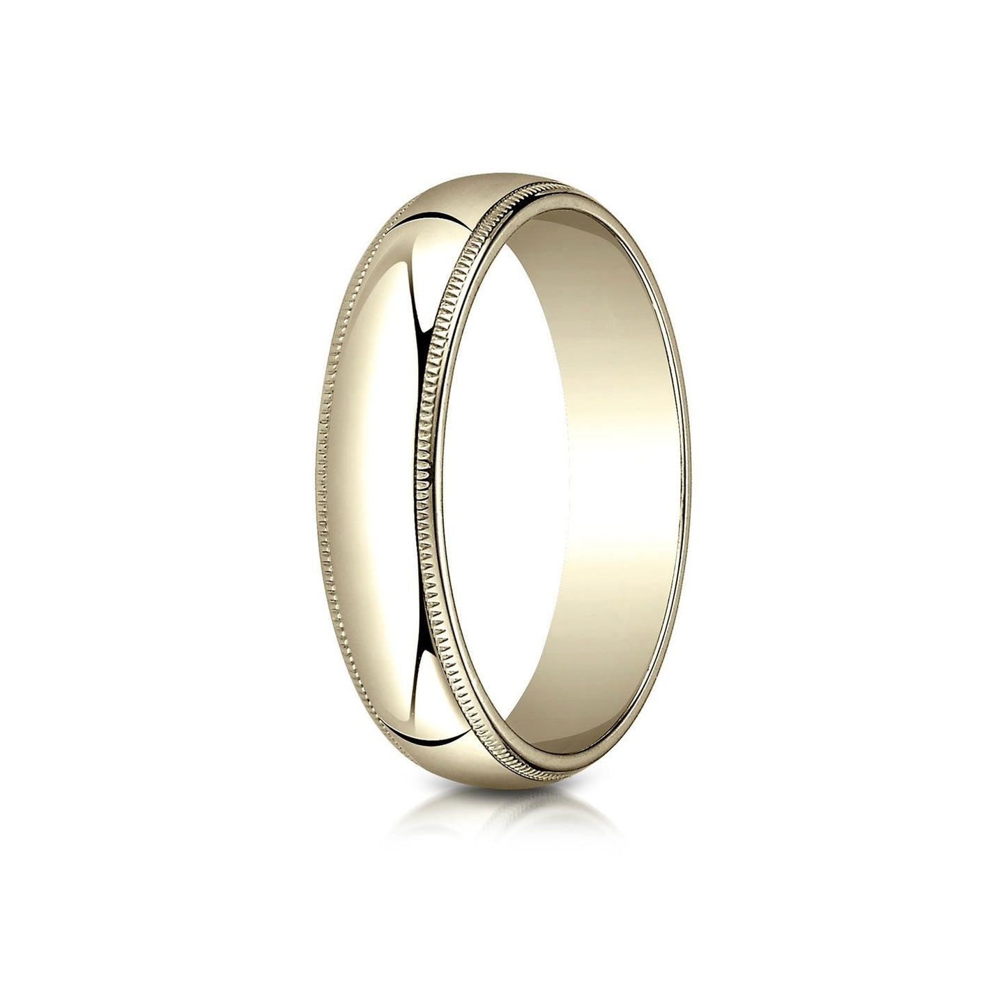 5mm Slightly Domed Traditional Oval Milgrain Wedding Band, in 14K Yellow Gold | RockHer