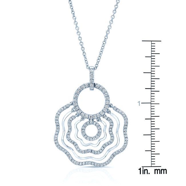 Natural Diamond Round Brilliant Pendant in 18K White Gold – scale reference | RockHer