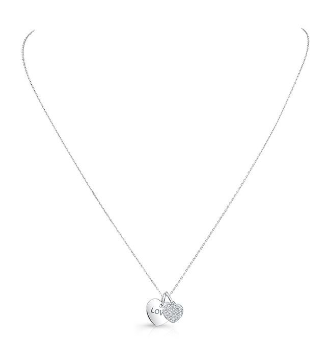 Natural Diamond Heart Shape Pendant in 14K White Gold – detail view | RockHer