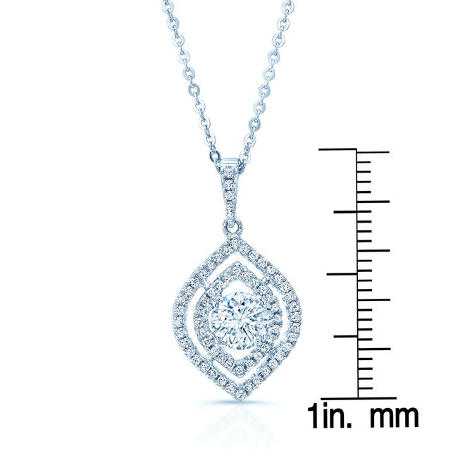 Natural Diamond Marquise Pendant in 14K White Gold – scale reference | RockHer