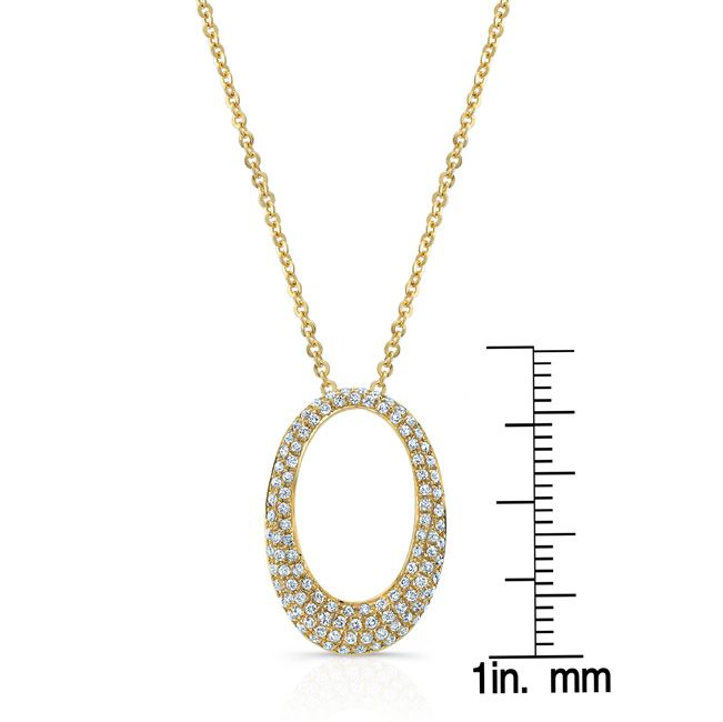 Natural Diamond Oval Pendant in 14K Yellow Gold – scale reference | RockHer