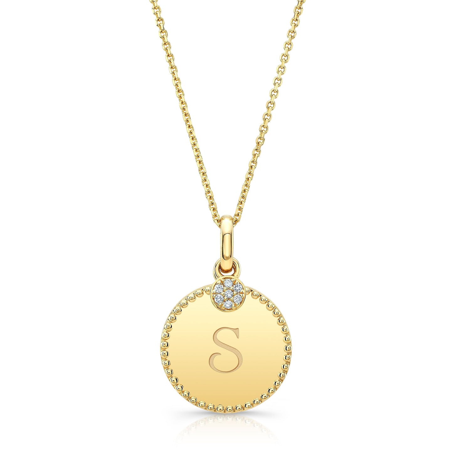Natural Diamond Round Brilliant Pendant in 14K Yellow Gold | RockHer