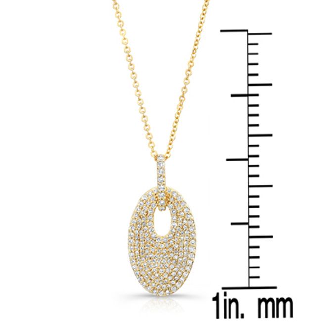 Natural Diamond Oval Pendant in 14K Yellow Gold – scale reference | RockHer