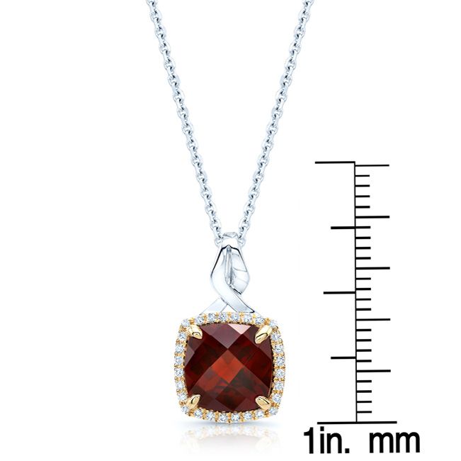 Garnet Pendant in 14K White Gold – scale reference | RockHer