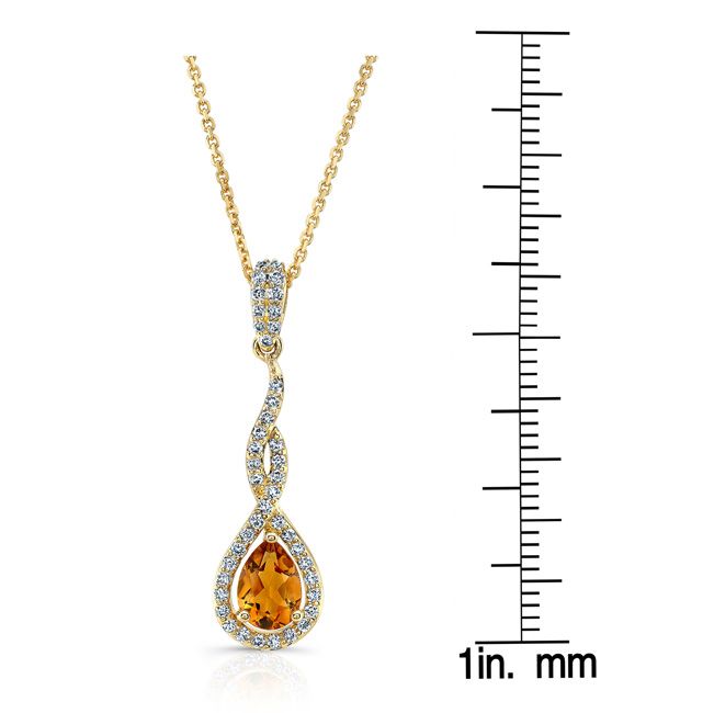 Citrine Pendant in 14K Yellow Gold – scale reference | RockHer