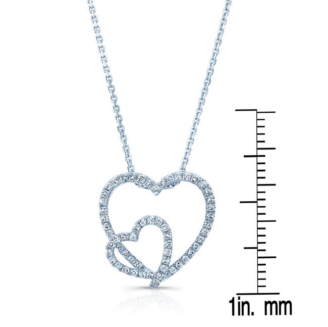 Natural Diamond Heart Shape Pendant in 14K White Gold, 3 ct. t.w. – scale reference | RockHer