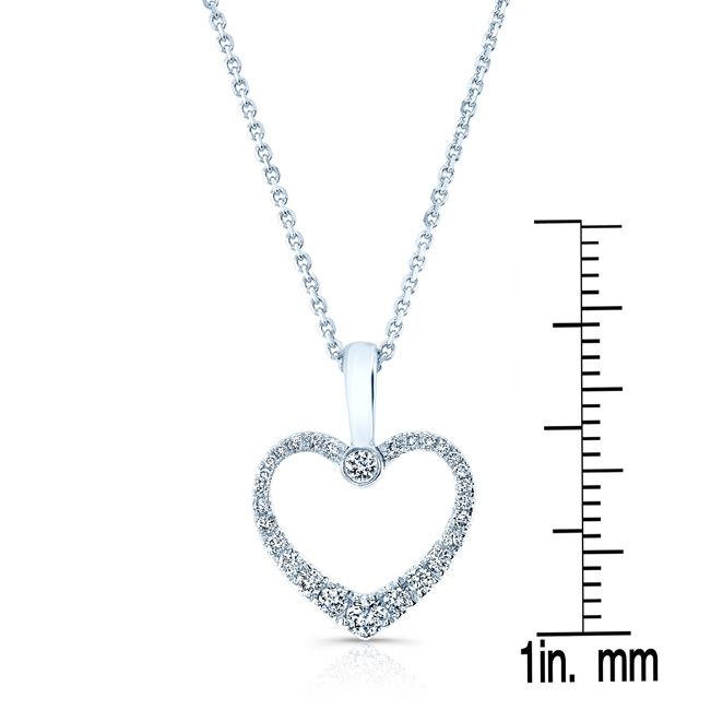 Natural Diamond Heart Shape Pendant in 14K White Gold, 4 ct. t.w. – scale reference | RockHer