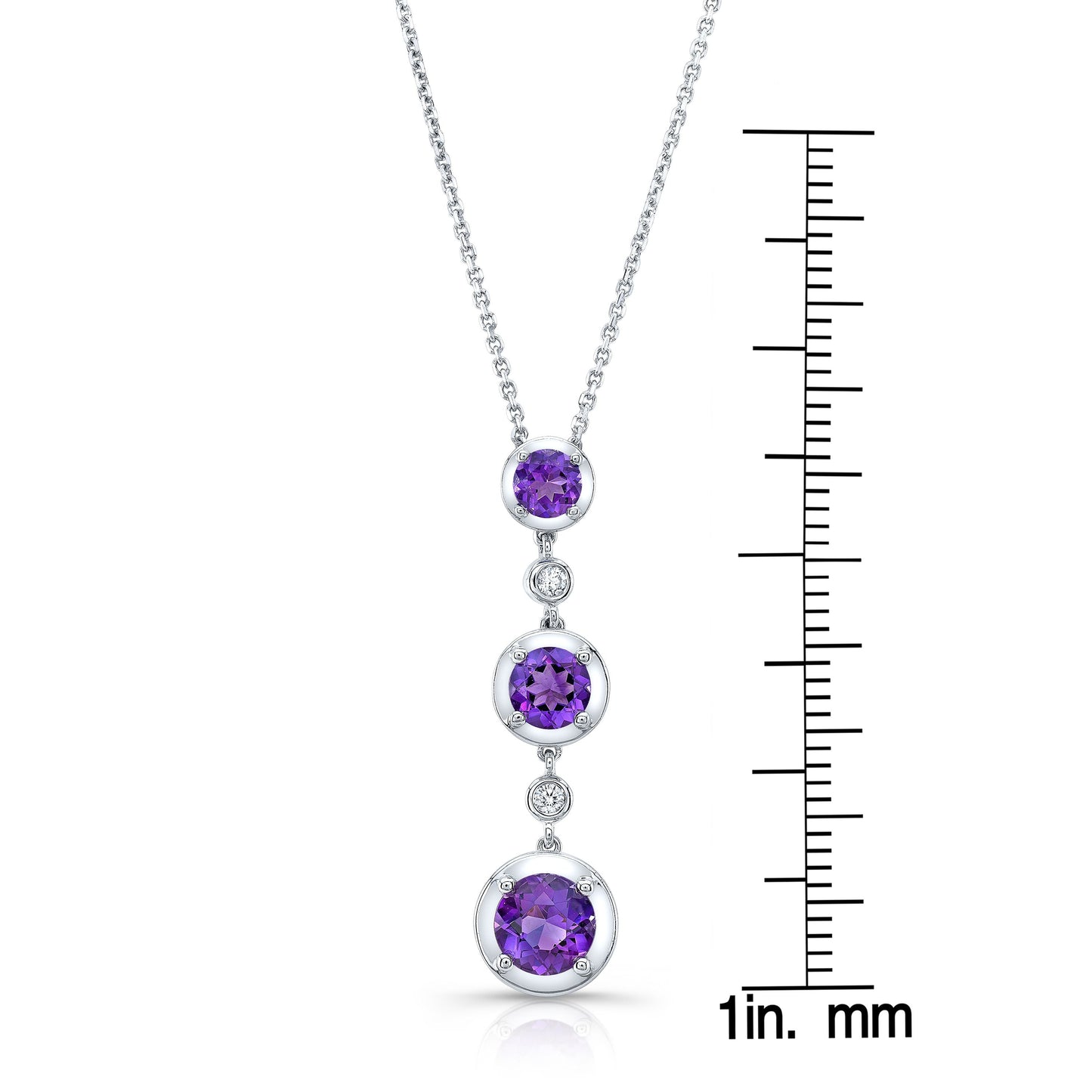 Amethyst Pendant in 14K White Gold – front view | RockHer