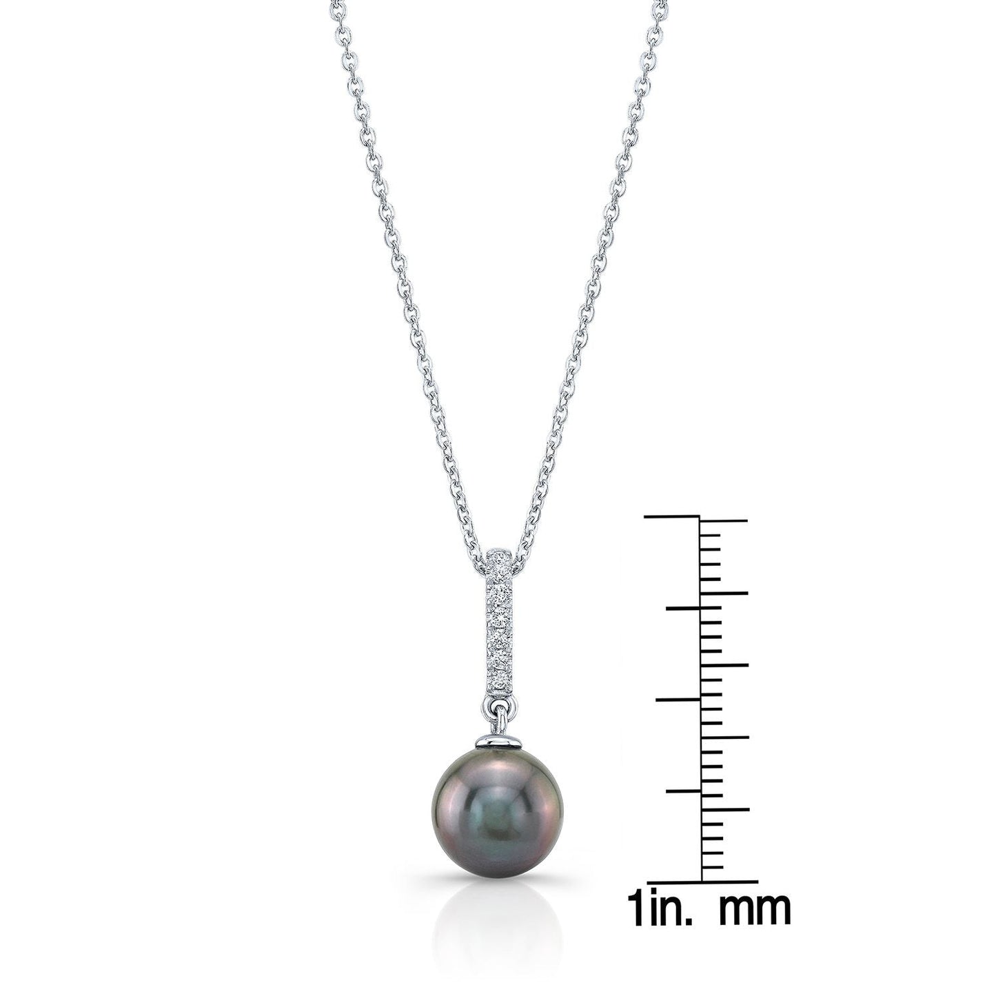 South Sea Pearl Pear Shape Pendant in 14K White Gold – front view | RockHer
