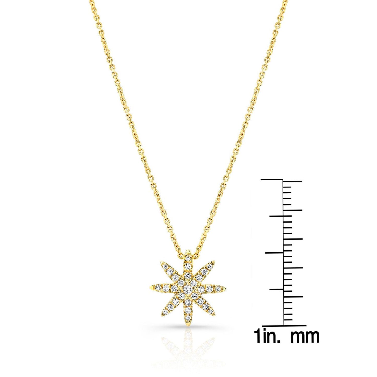 Natural Diamond Round Brilliant Pendant in 14K Yellow Gold – front view | RockHer