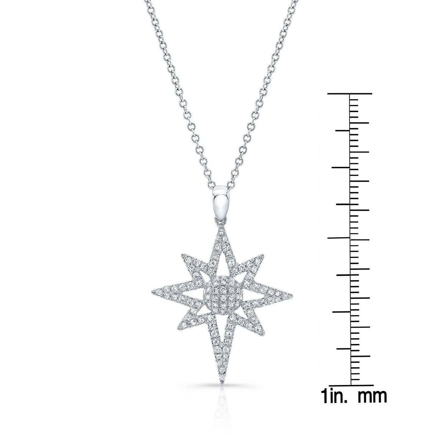 Natural Diamond Round Brilliant Pendant in 14K White Gold – front view | RockHer