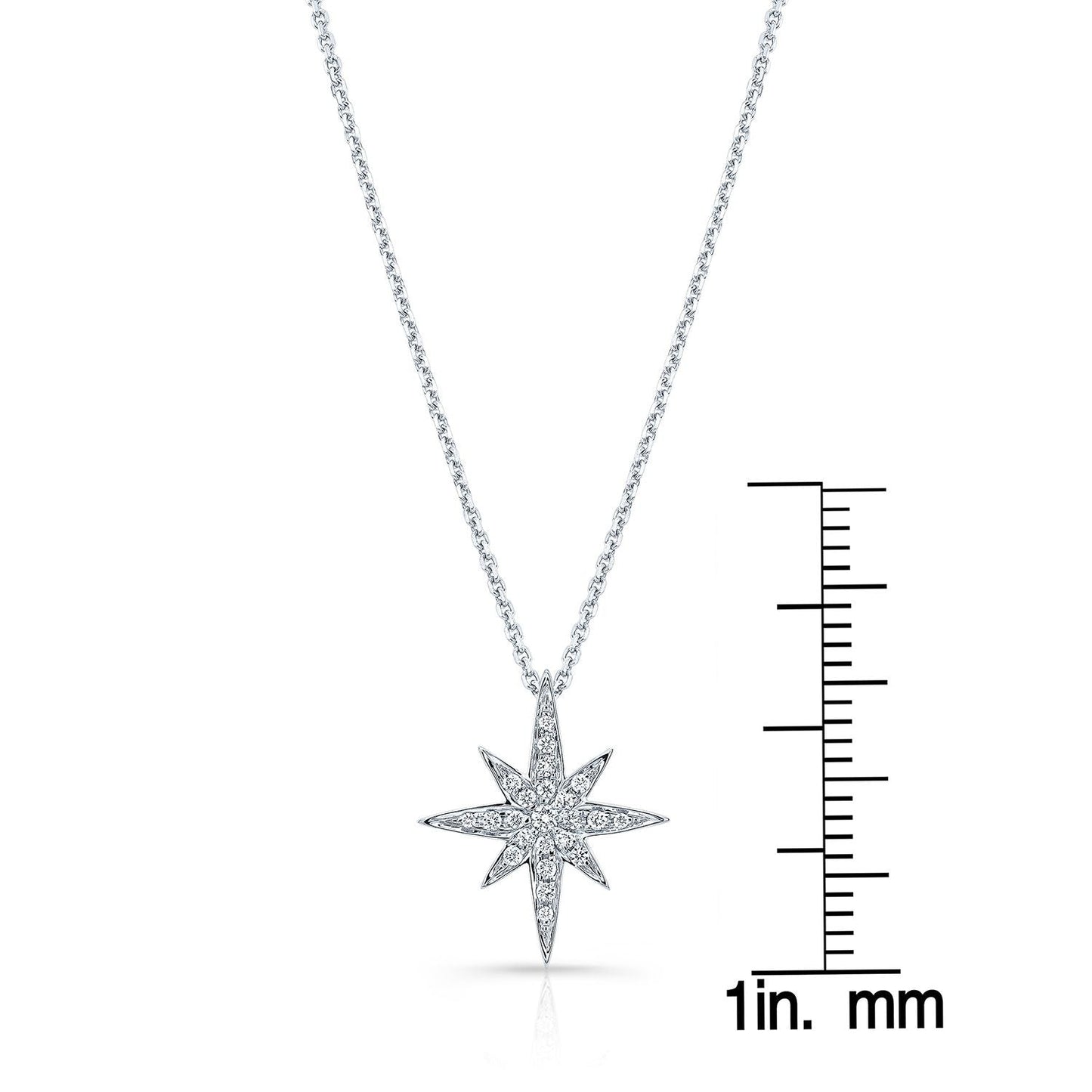 Natural Diamond Round Brilliant Pendant in 14K White Gold – front view | RockHer