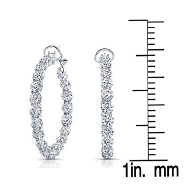 Diamond Hoop Earrings in 18K White Gold – side profile | RockHer