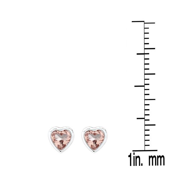 Heart Shaped Morganite & 14k White Gold Earring – scale reference | RockHer