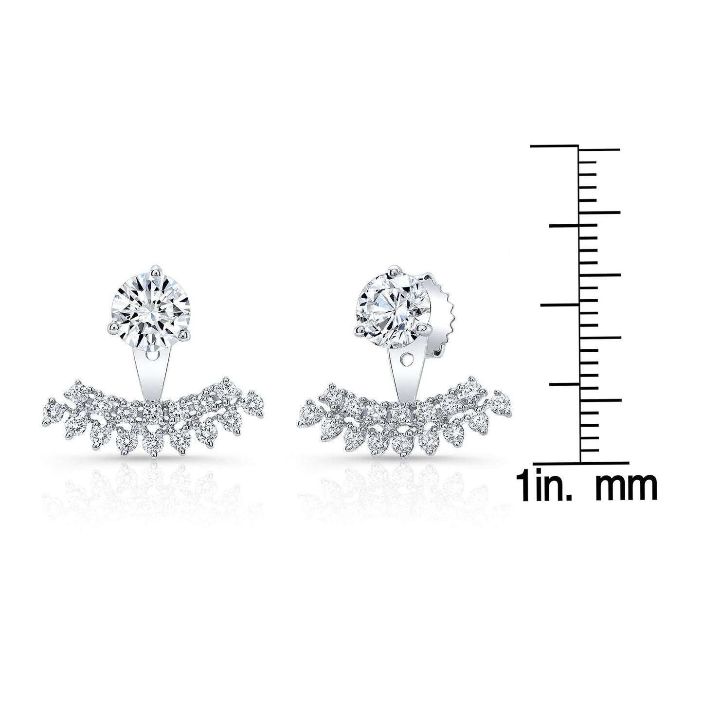 Fan Shaped Earring Cuff in 14K White Gold – scale reference | RockHer