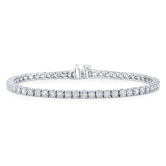 Diamond 4-prong Tennis Bracelet In Platinum (3mm) | RockHer
