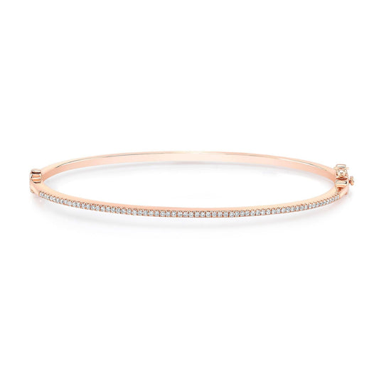 กำไลเพชรปาเว่ในทองกุหลาบ 14k (1/3 Ct.tw.)