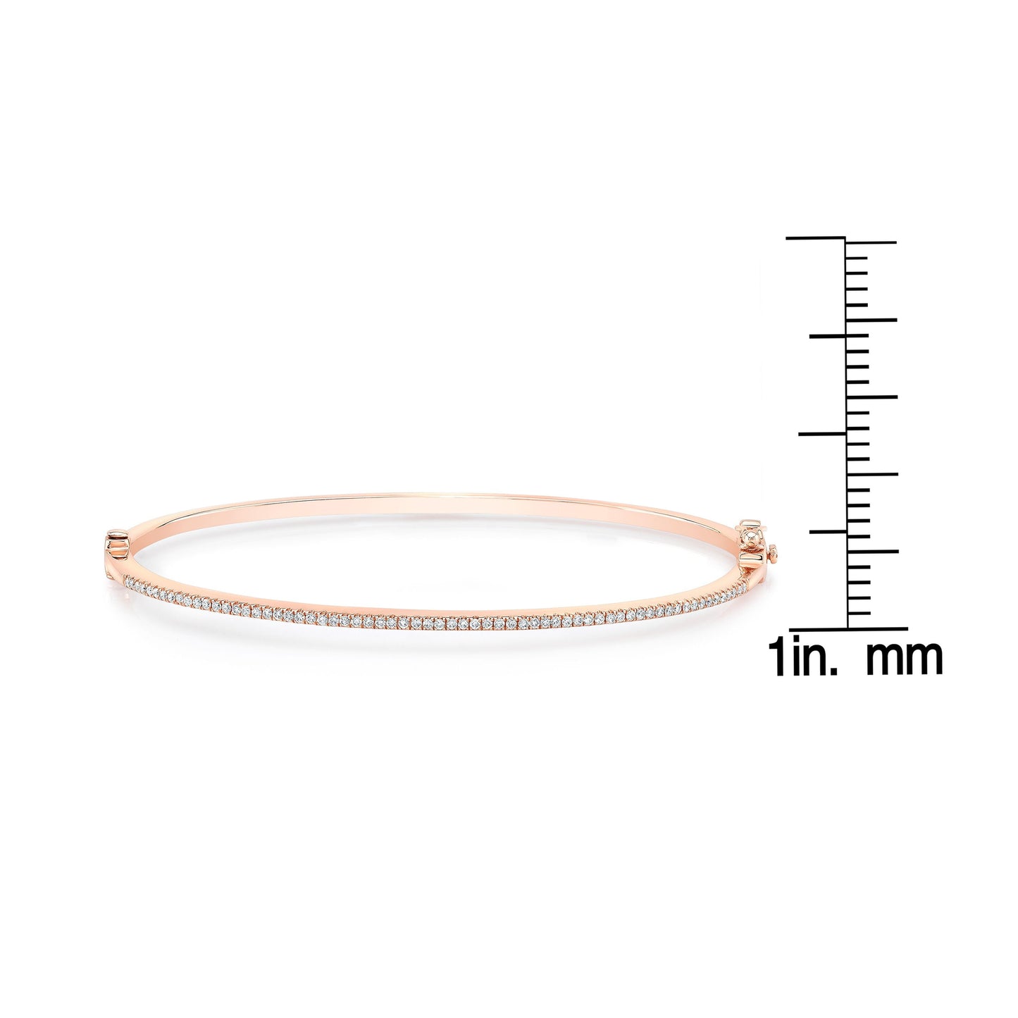 Pave Bangle in 14K Rose Gold – front view | RockHer