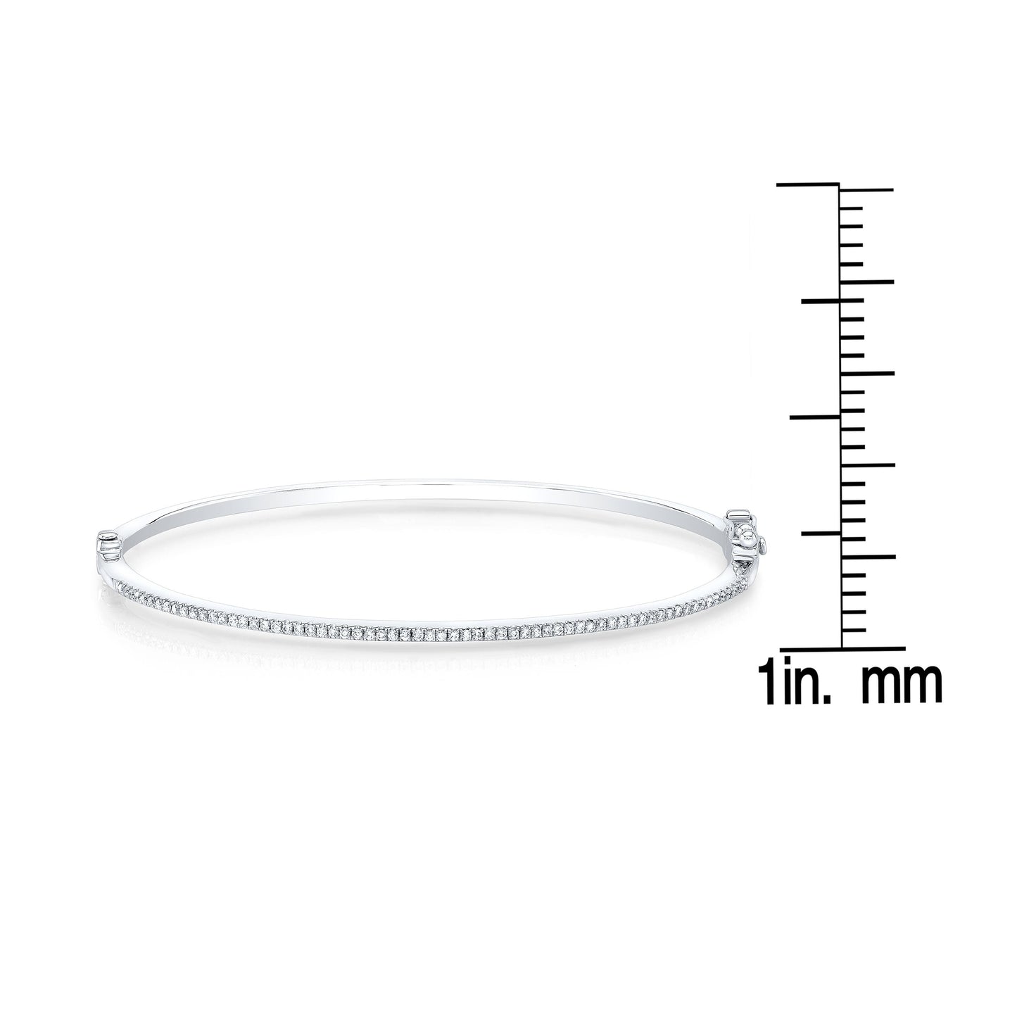 Pave Bangle in 14K White Gold – front view | RockHer