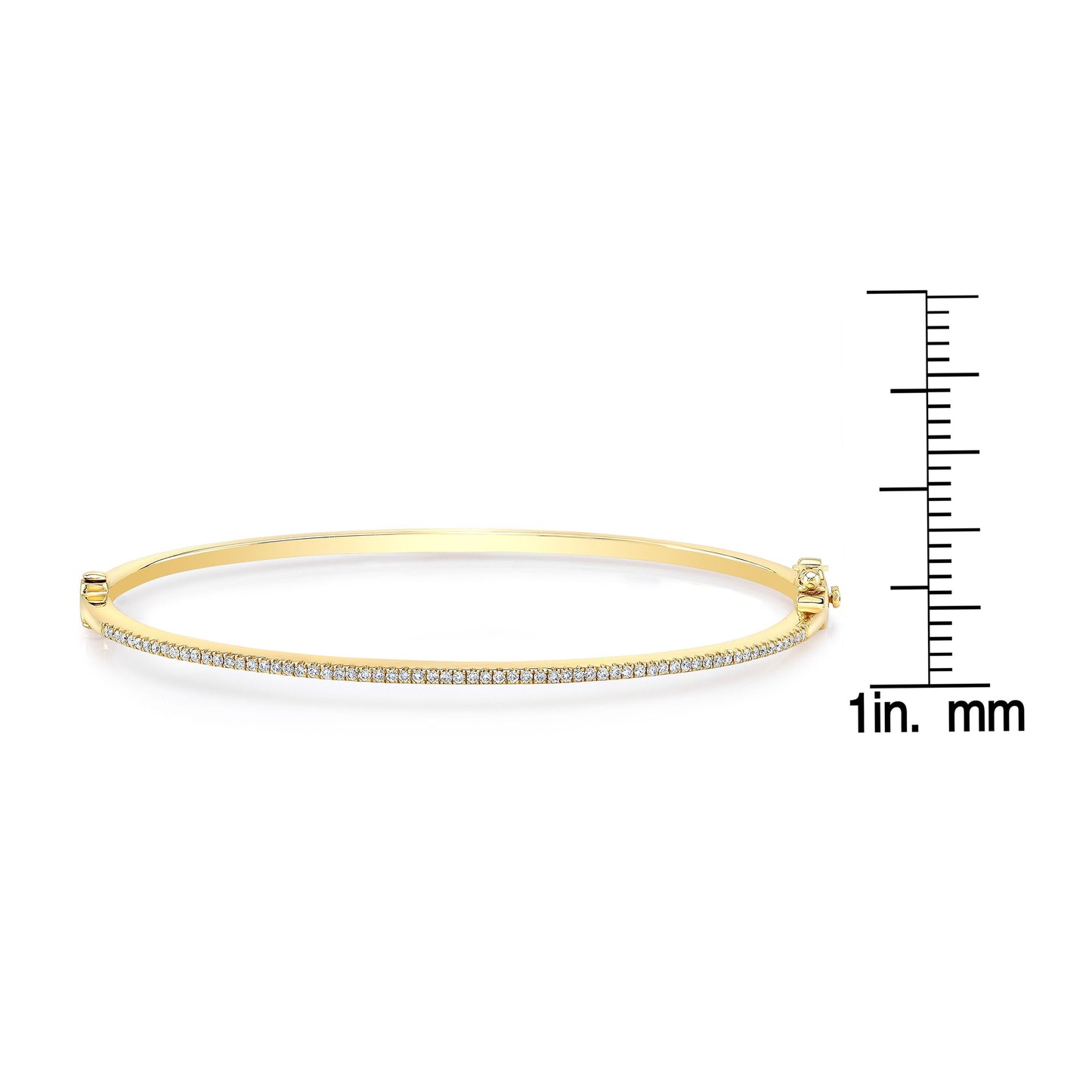 Pave Bangle in 14K Yellow Gold – front view | RockHer