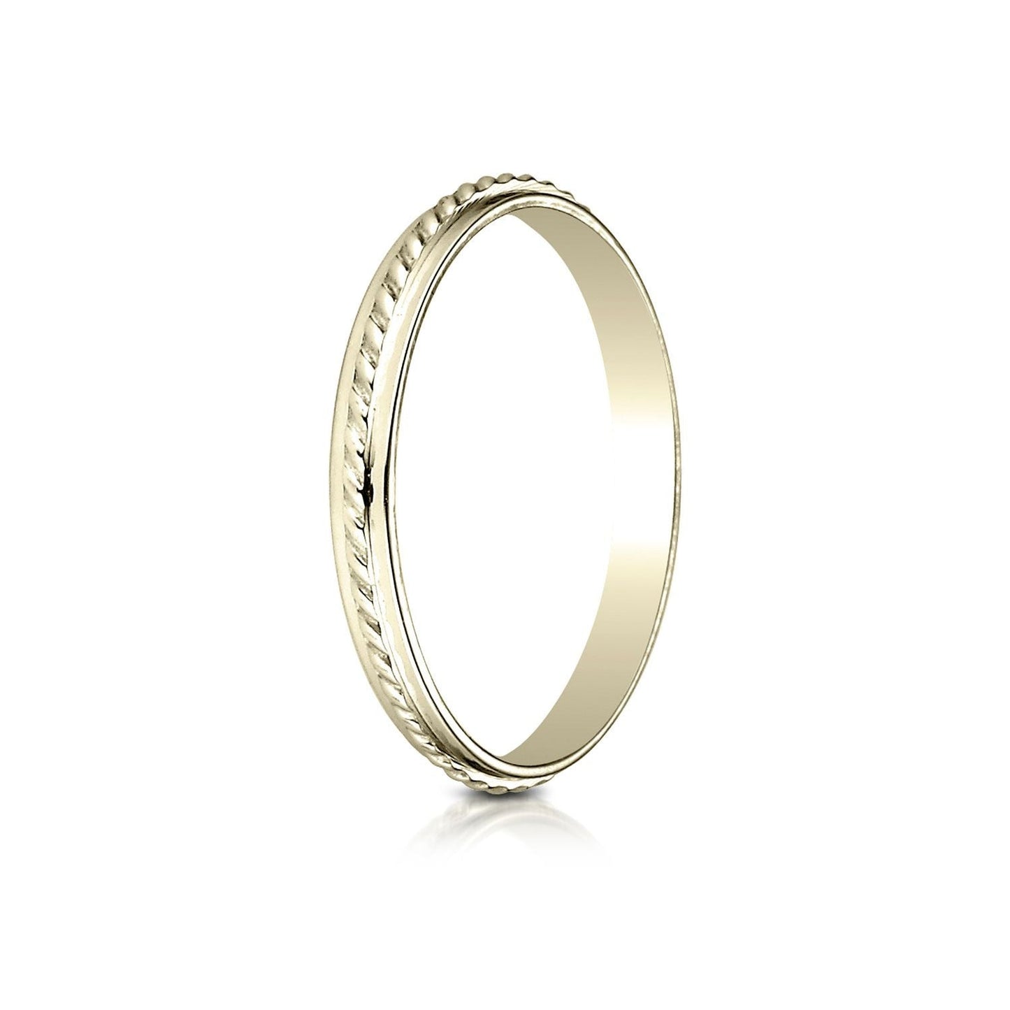2mm High Polish Carved Wedding Band, in 14K Yellow Gold | RockHer
