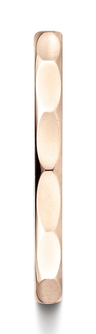 แหวนดีไซน์เหลี่ยมขัดเงาขนาด 2 มม. สีทองกุหลาบ 14k