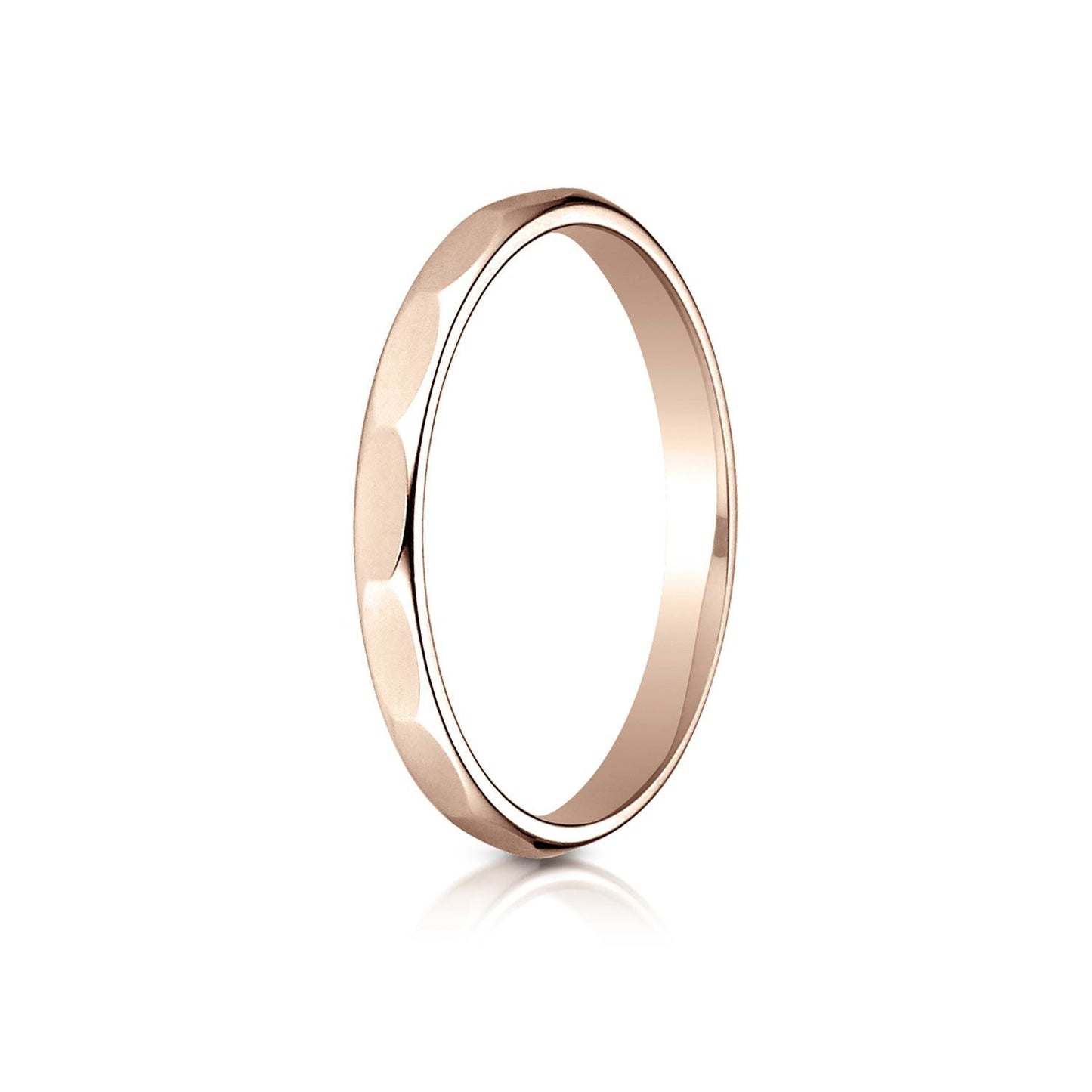 2mm High Polish Carved Wedding Band, in 14K Rose Gold | RockHer