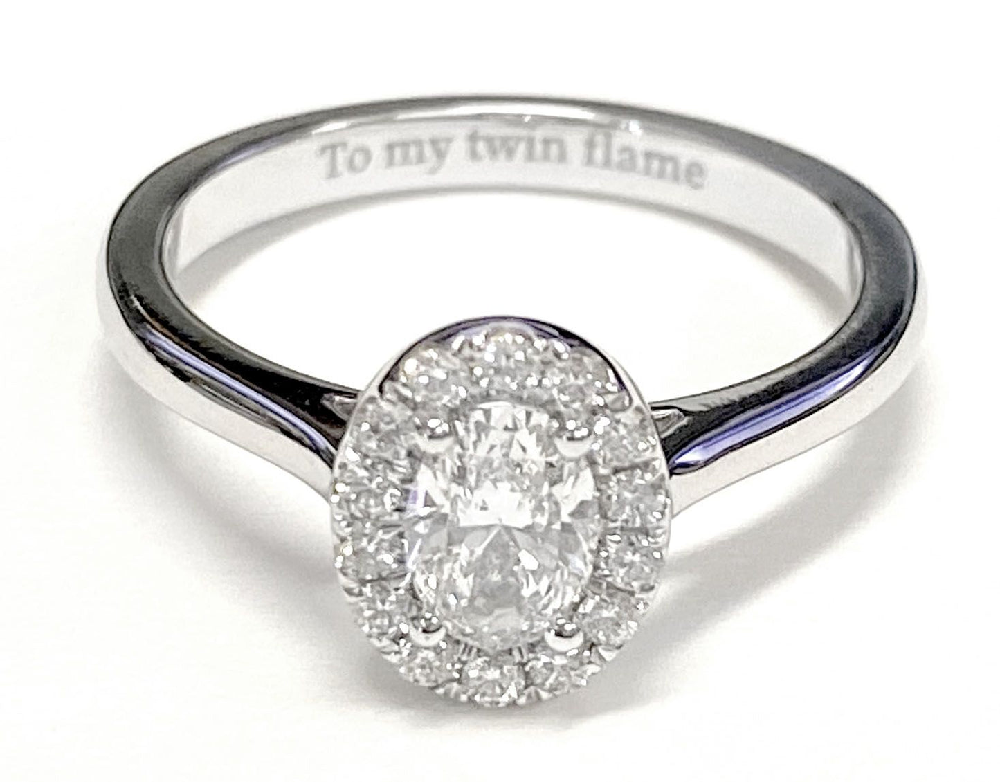 Classic French Pavé Halo Oval, in 18K Yellow Gold, pave setting – lifestyle shot | RockHer