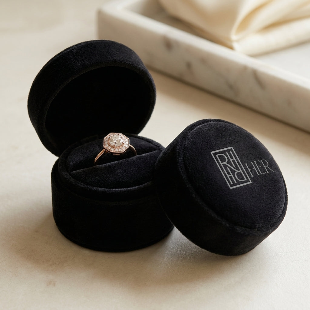 Diamond Pave Ring in 14K Rose Gold - presentation