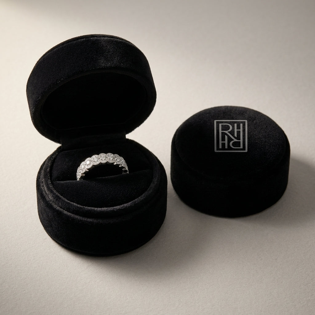Cluster 0.33ctw Diamond Band in 14K White Gold - presentation