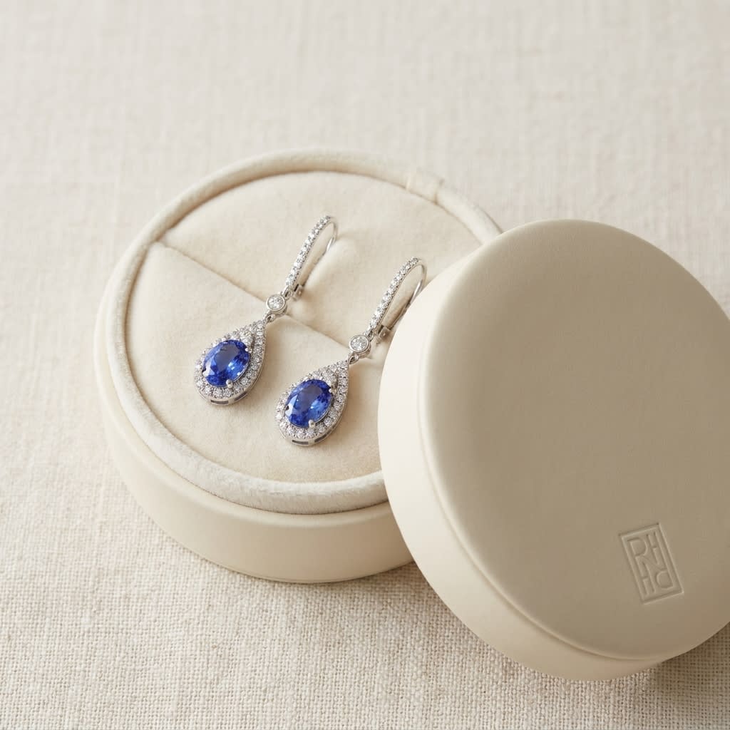ต่างหูเพชร ฝังปาเว่ ตัวเรือนทองคำขาว 14K จาก RockHer